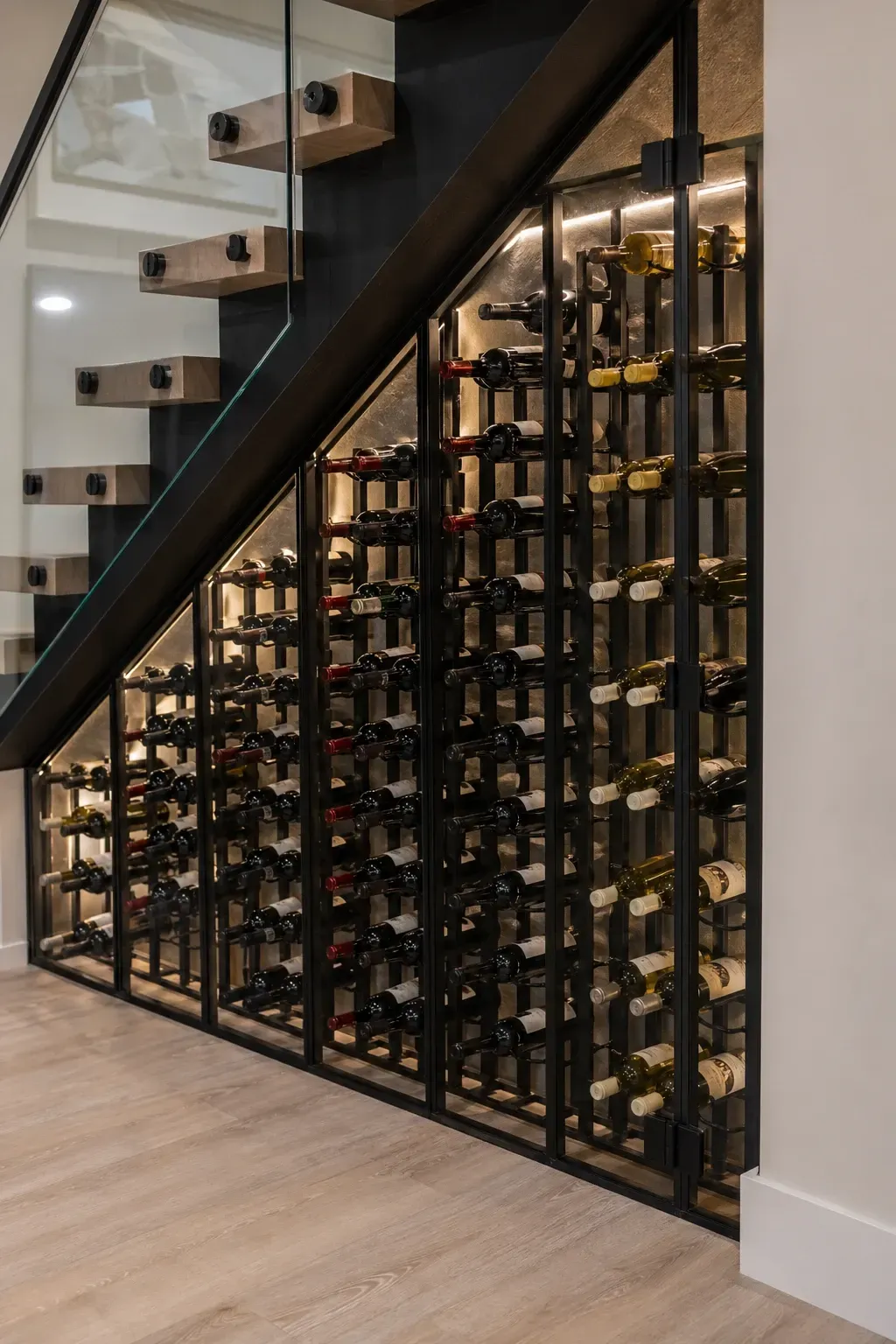 wine storage in a stairs