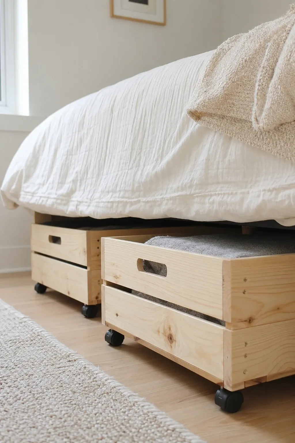 diy wooden rolling crates