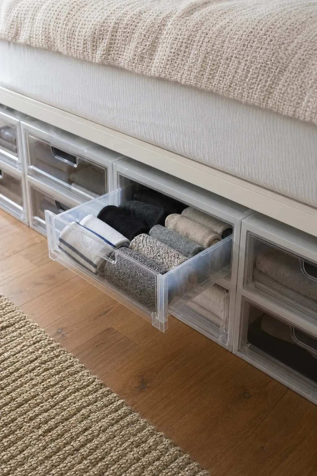 stackable clear drawer system