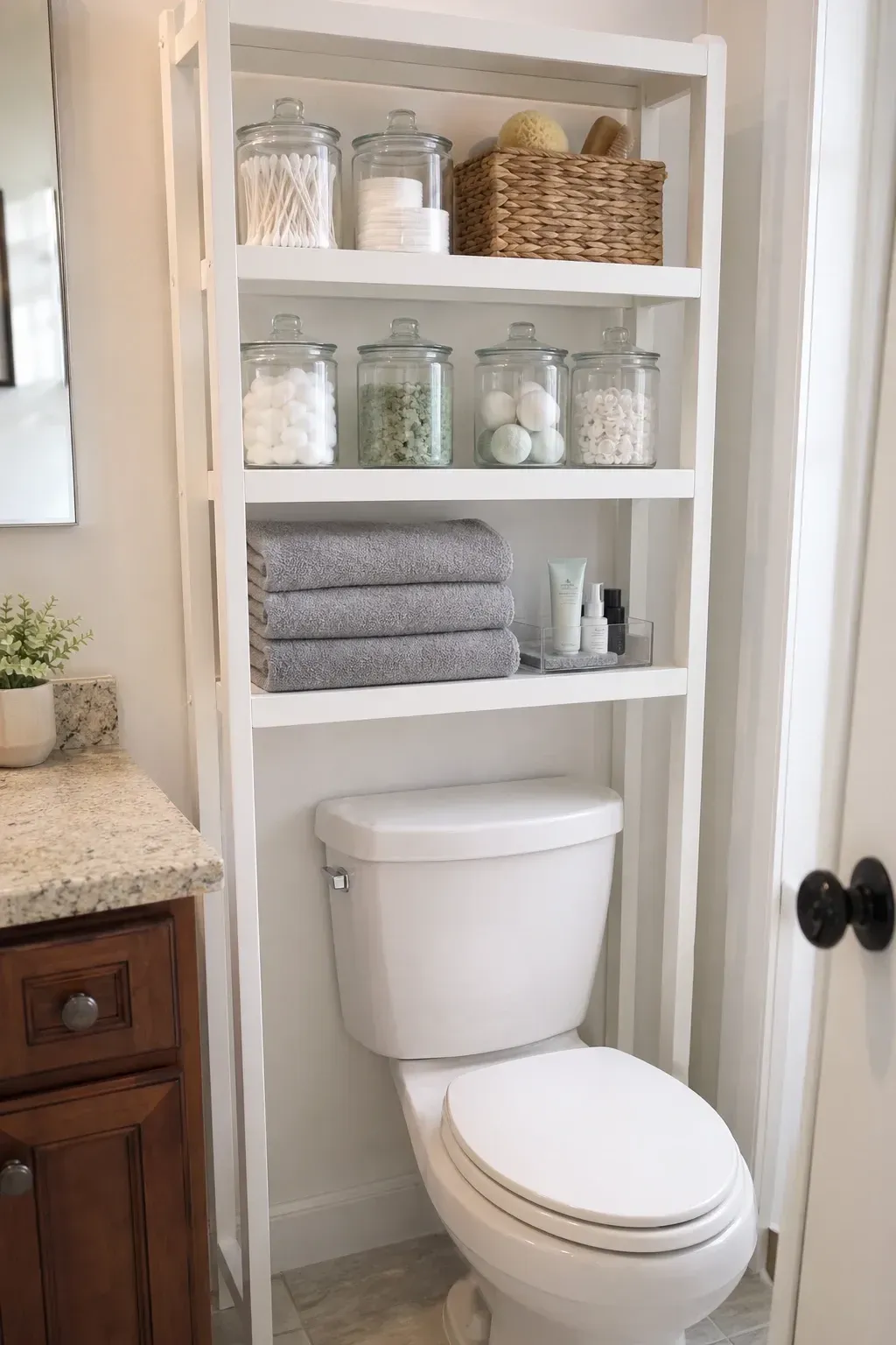 classic over-the-toilet shelving unit