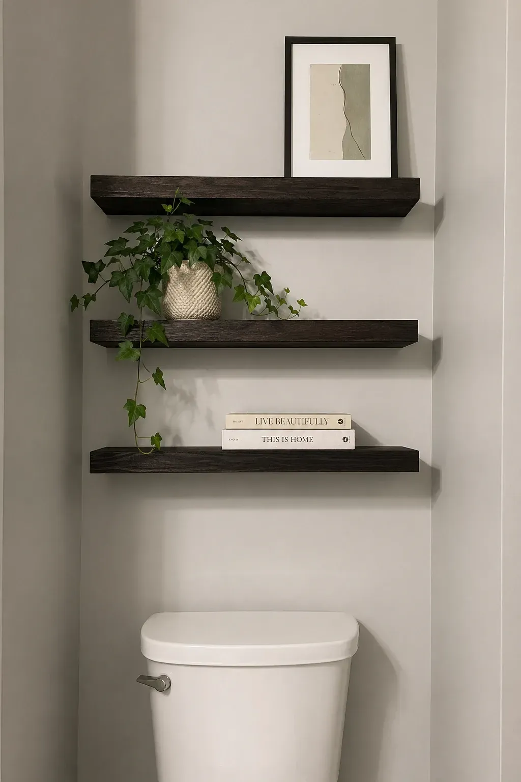 sleek floating shelves