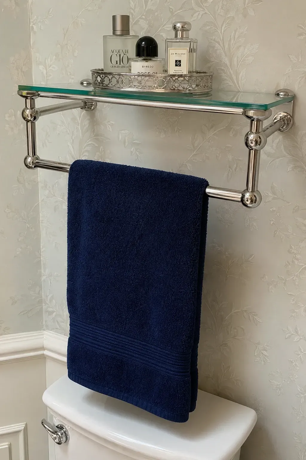 towel rack with shelf