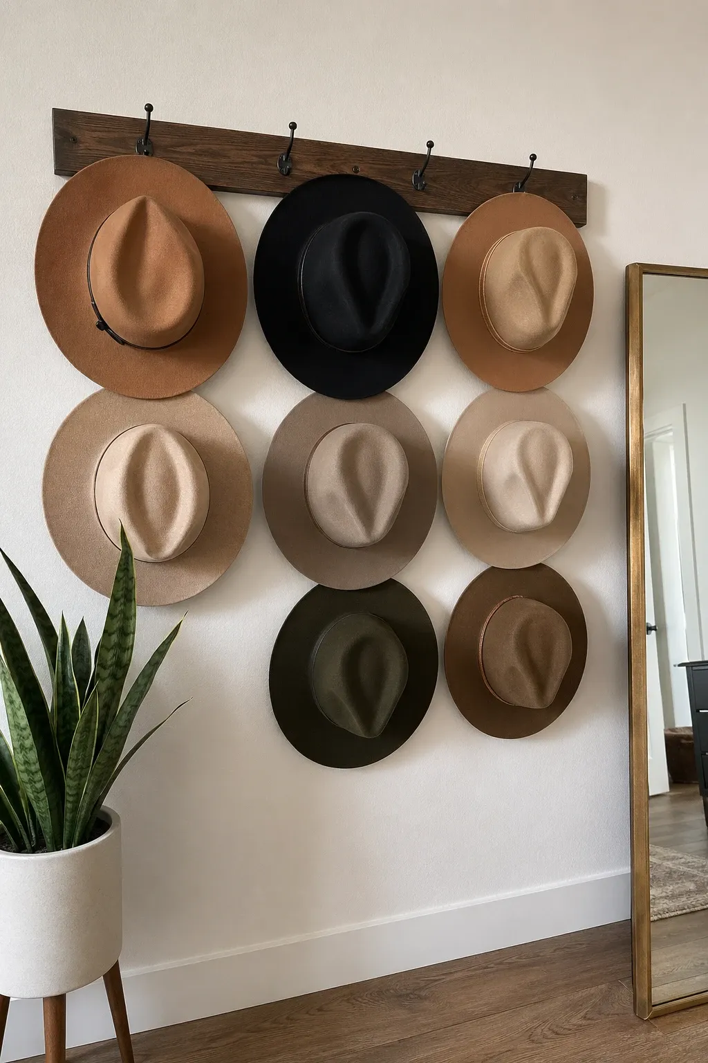 dedicated hat storage in a closet