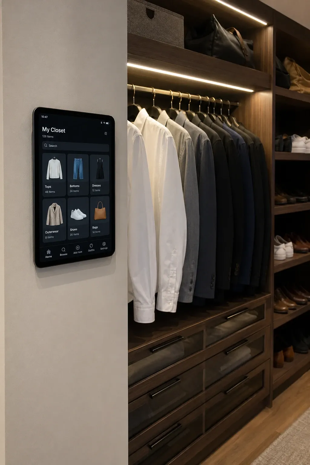 motion-sensor lighting in a closet
