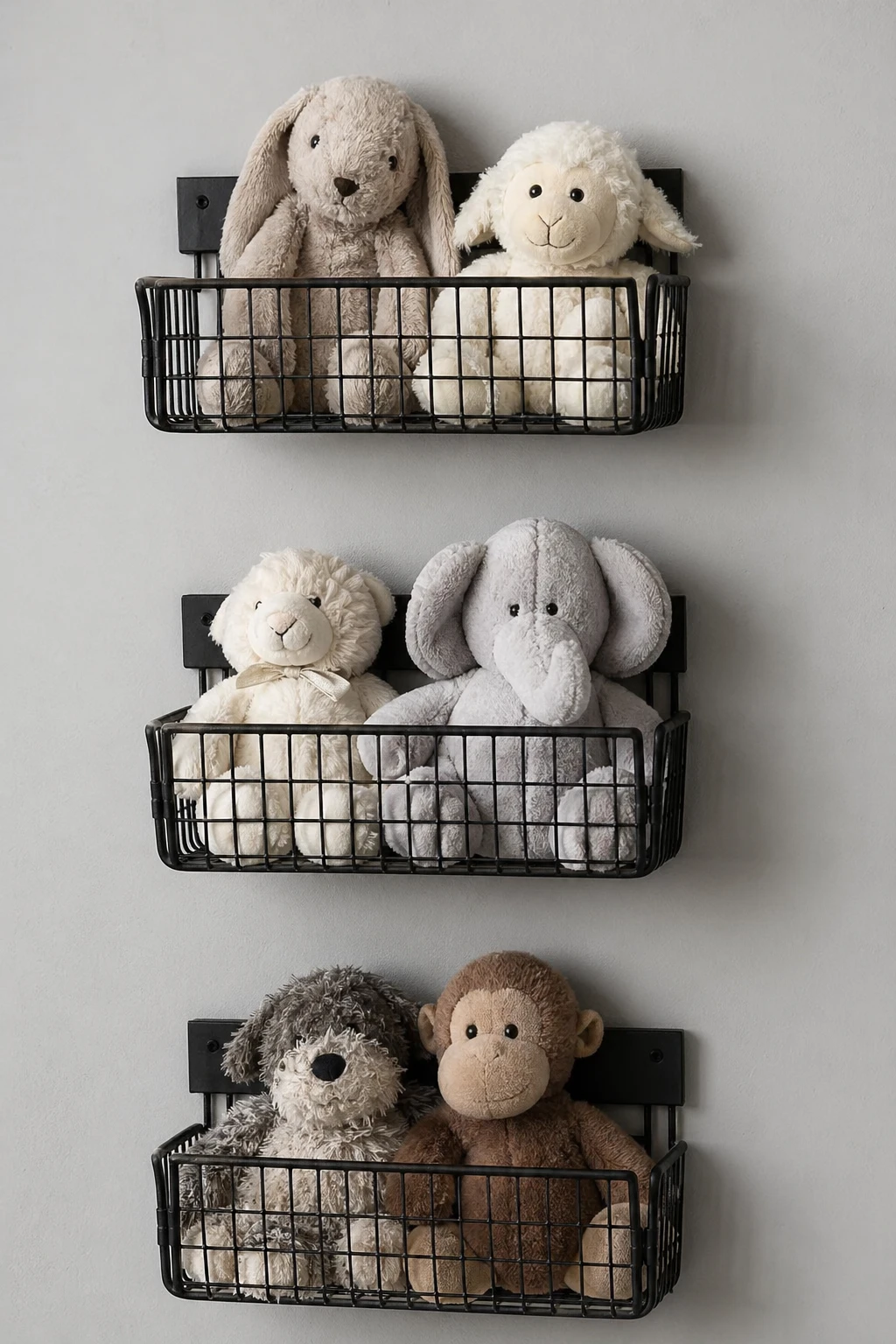 Wall-Mounted Wire Baskets