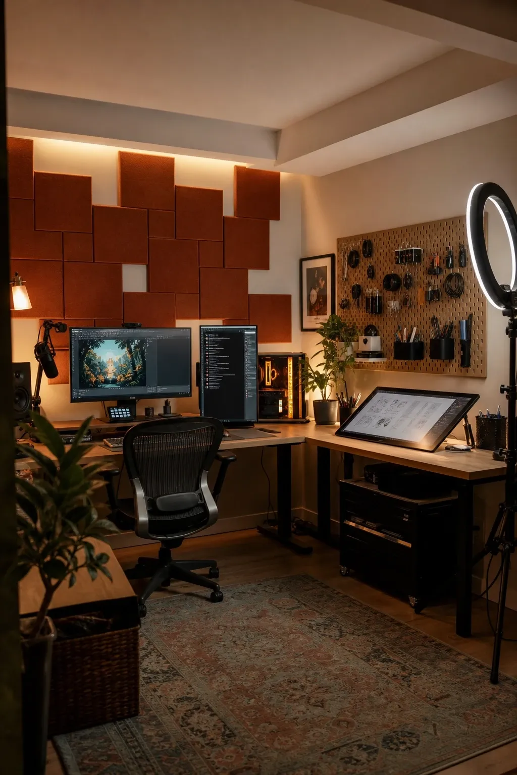 the home studio crossover in a basement