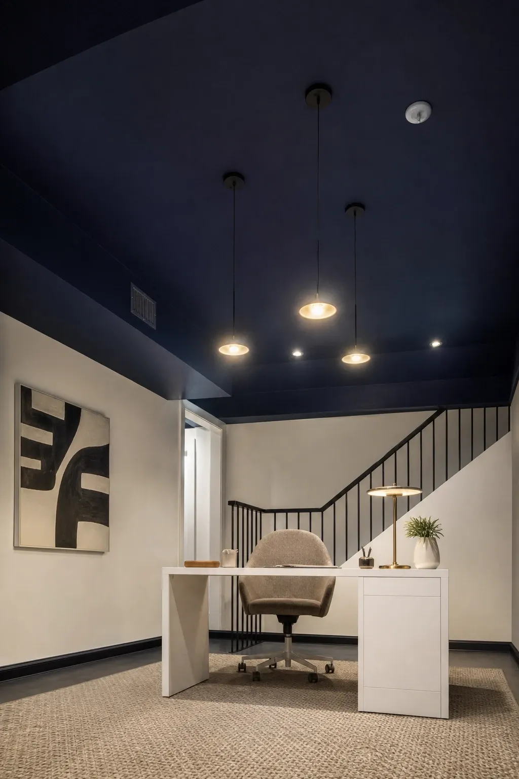the statement ceiling office in a basement