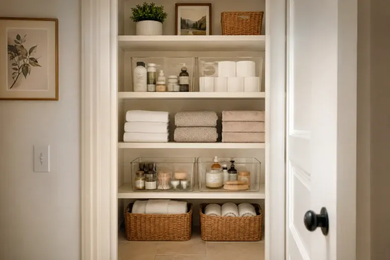 bathroom closet organization ideas that fix the mess