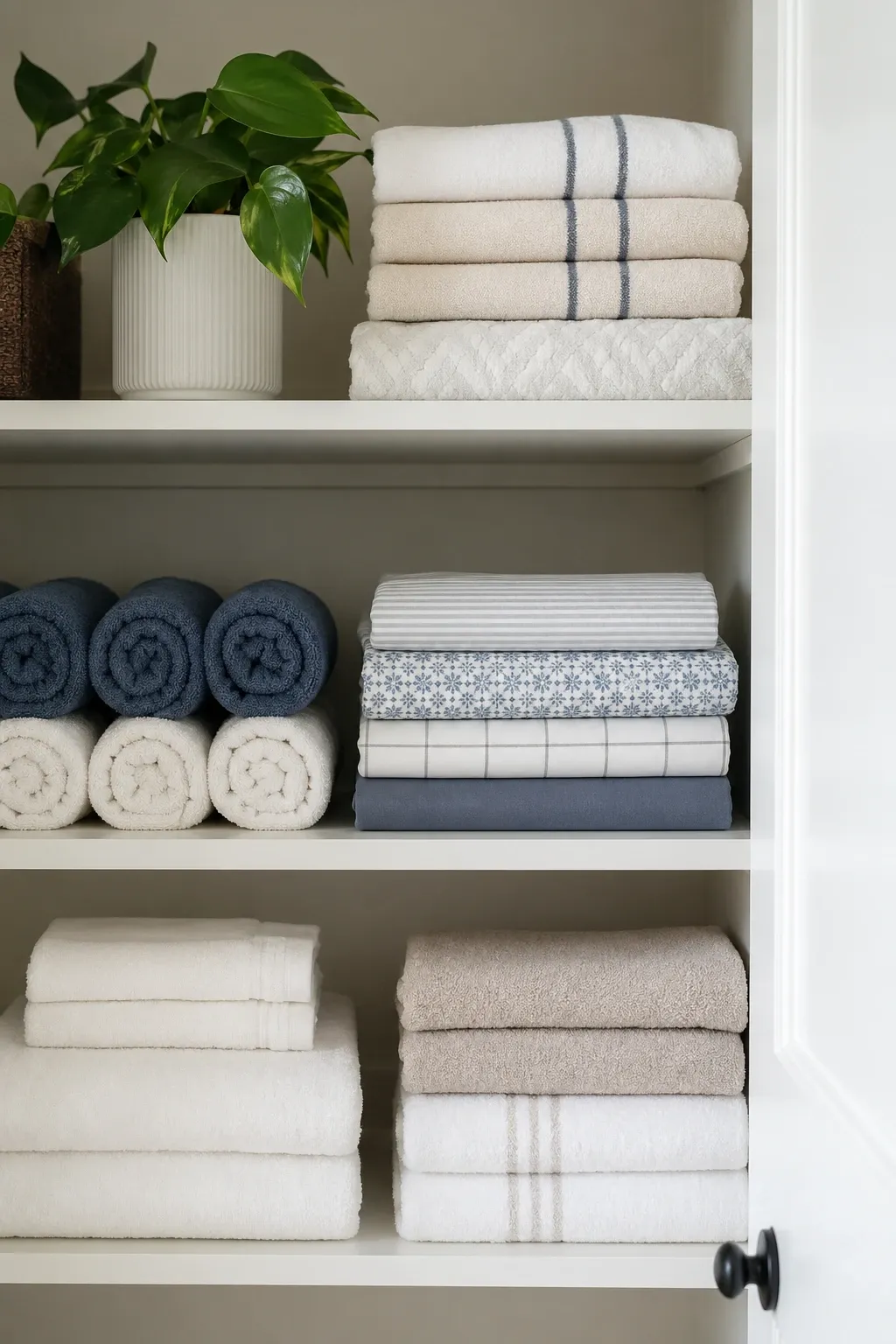 towel folding system in a bathroom