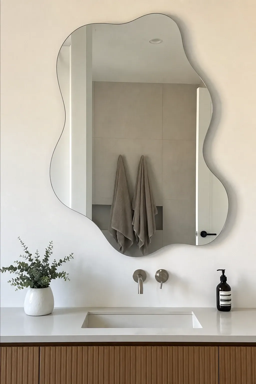 organic melted silhouette in a bathroom