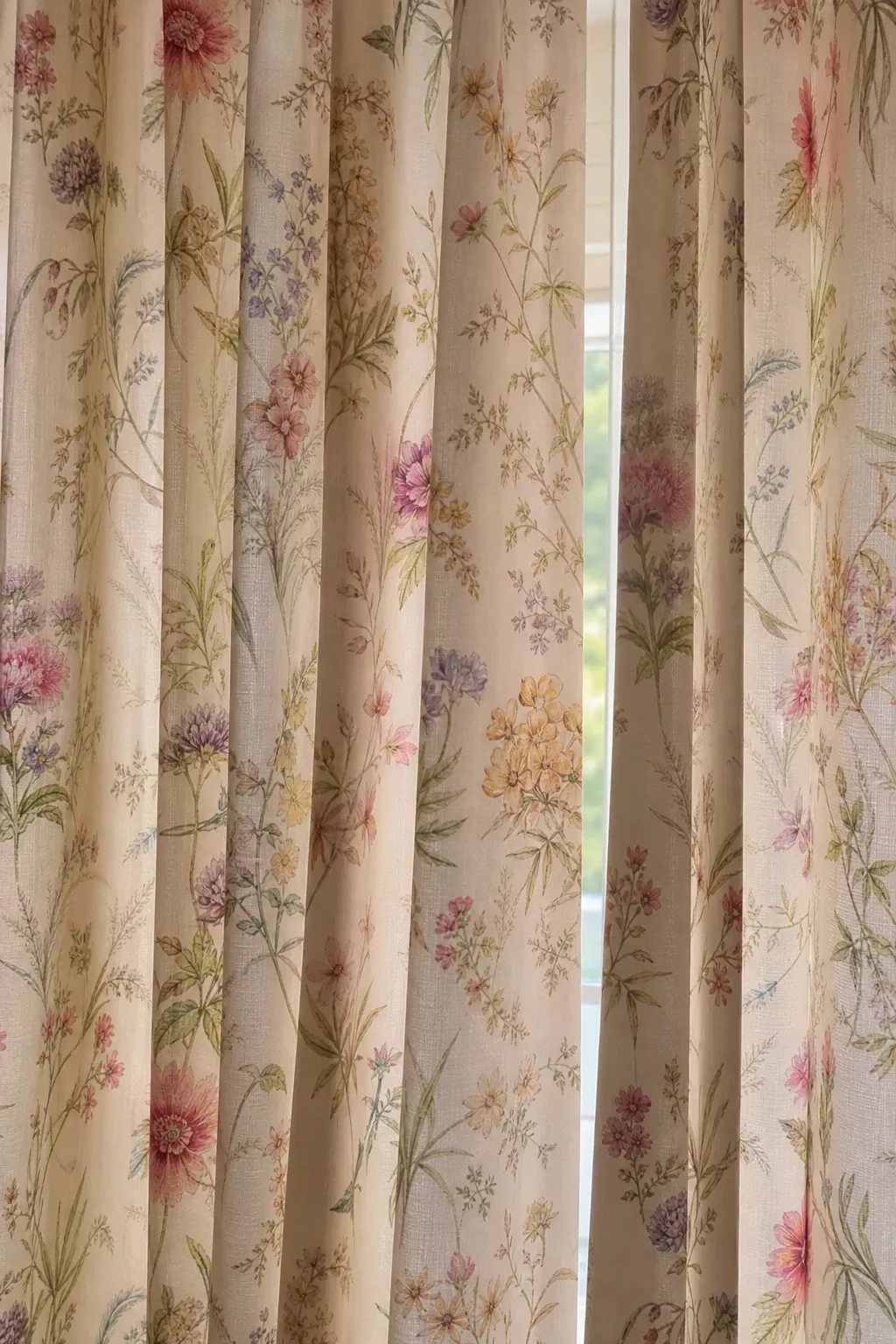 floral cottagecore prints in a bedroom