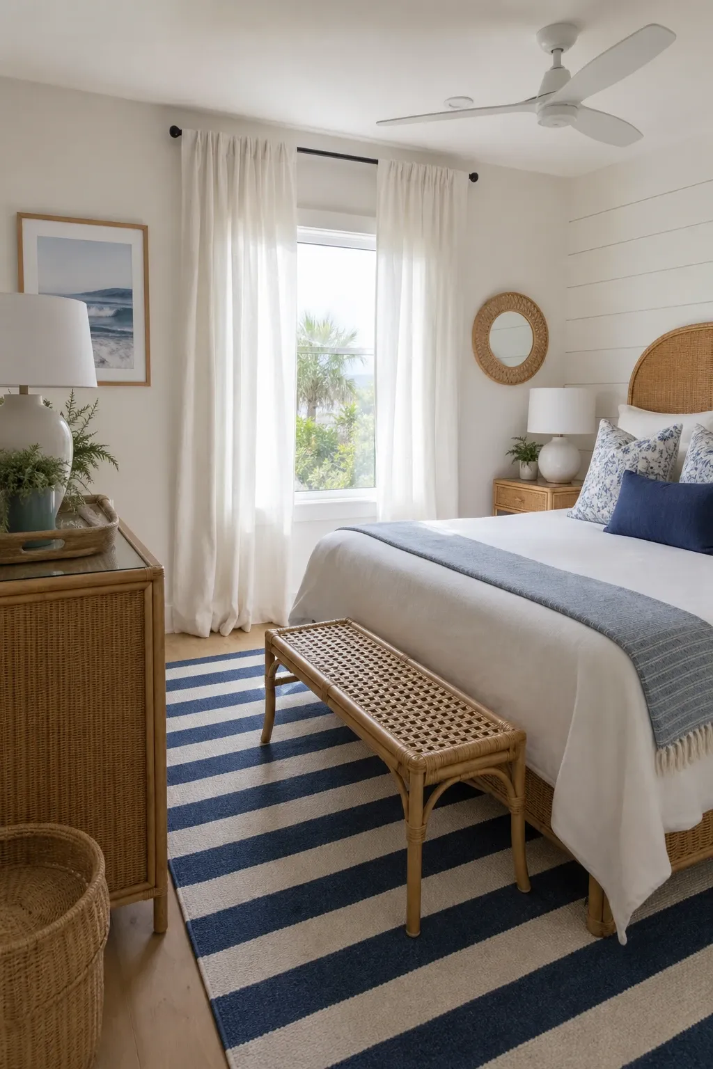 dark rug for contrast in a bedroom