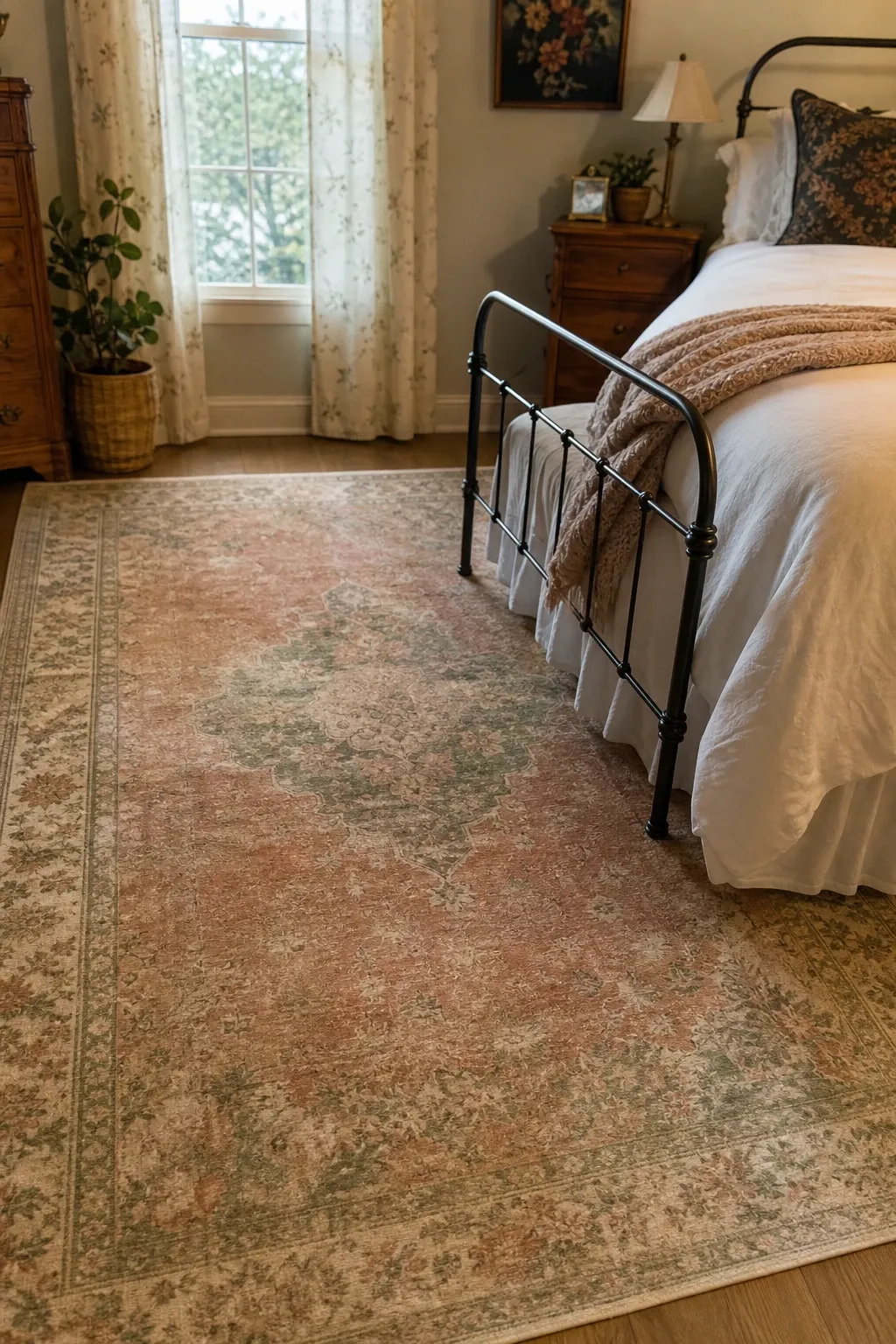 matching runners on each side in a bedroom