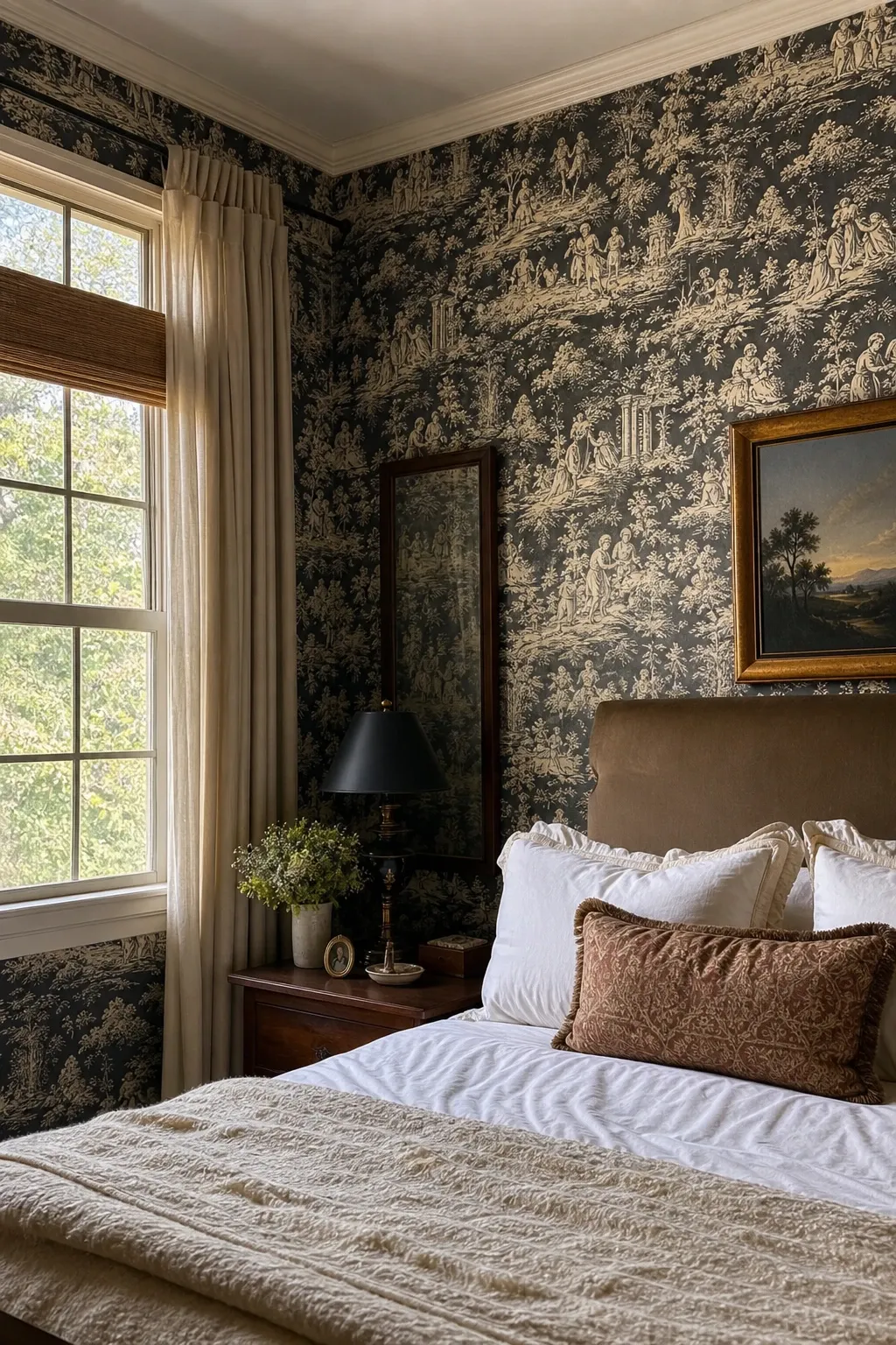 ceiling wallpaper in a bedroom