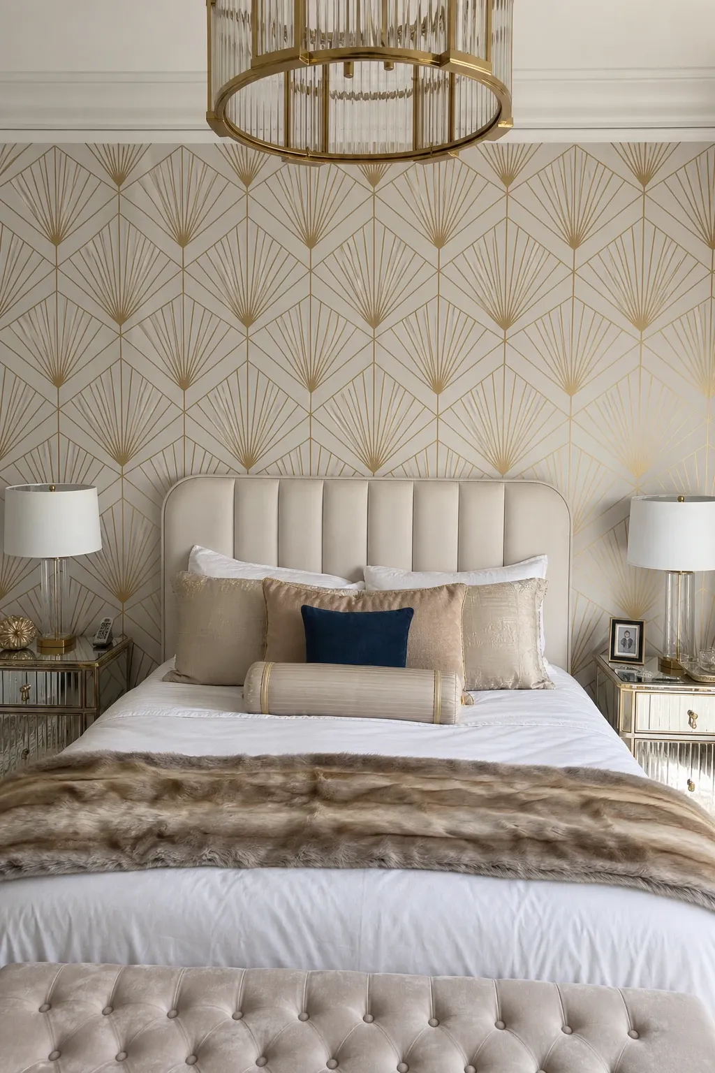 large-scale floral in a bedroom