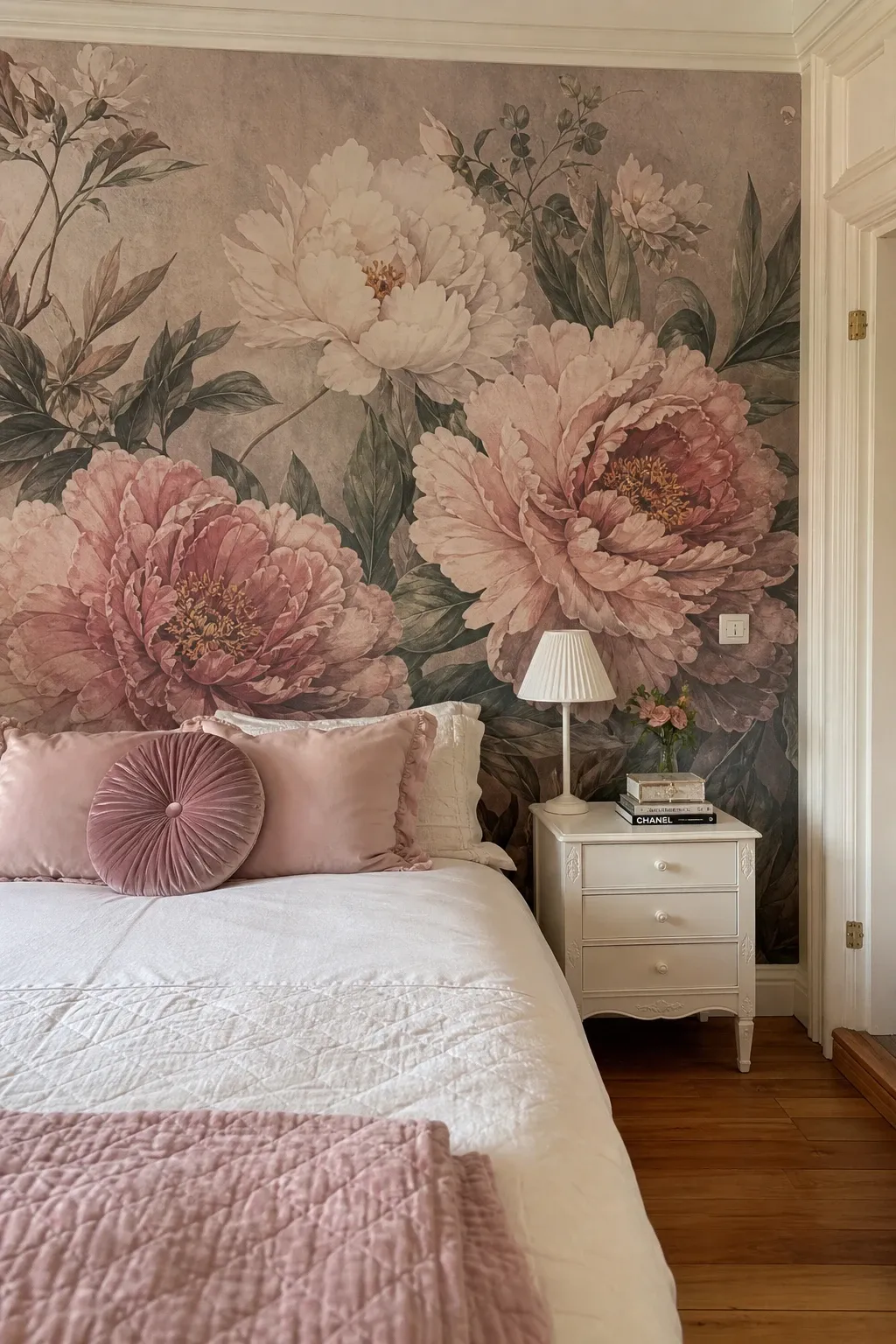 ombre wallpaper in a bedroom