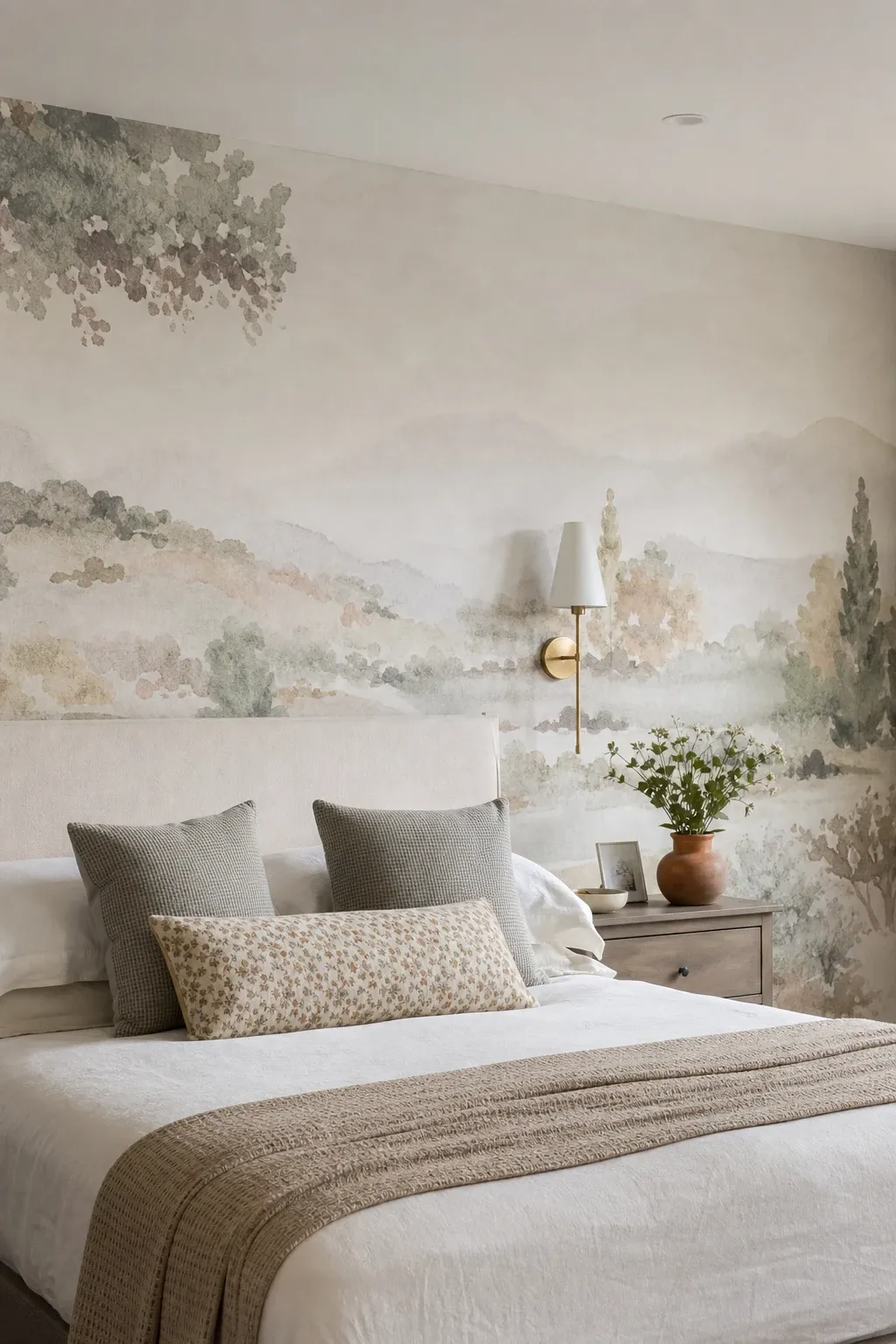 vertical stripe in a bedroom