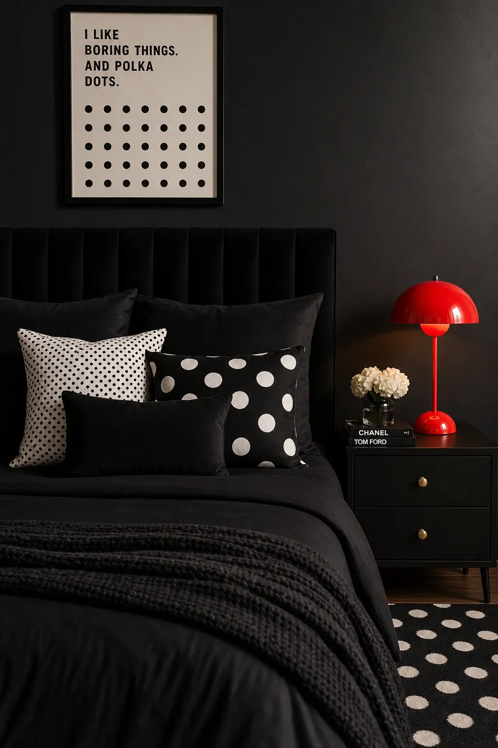 black accent wall only in a bedroom