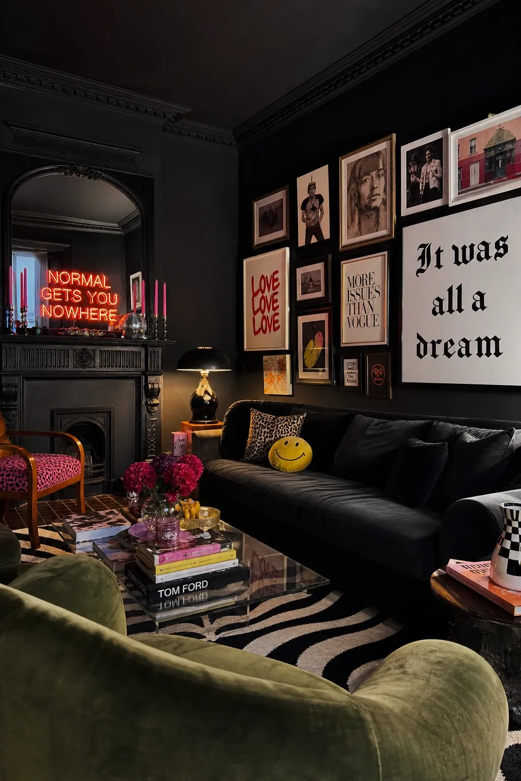 black cabinet or media console in a living room
