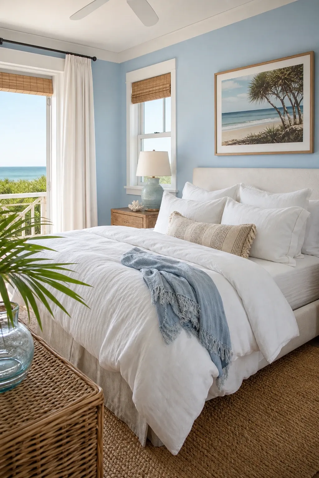 coastal light blue in a bedroom