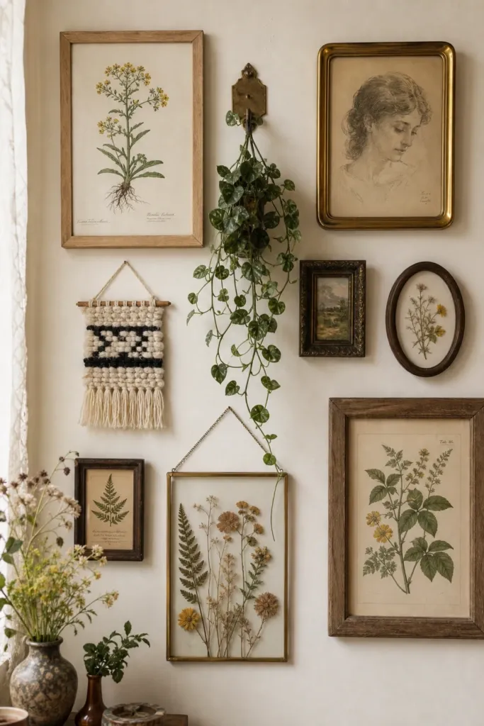 build a gallery wall with no rules in a bedroom
