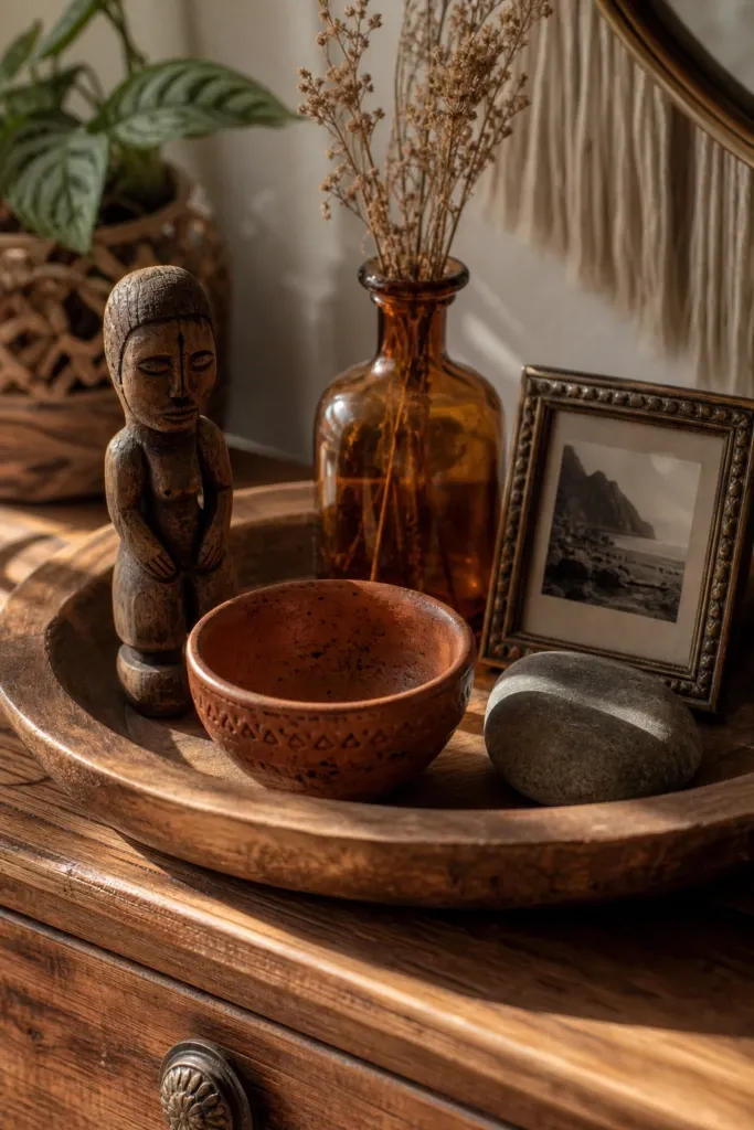 collect objects that tell stories in a bedroom