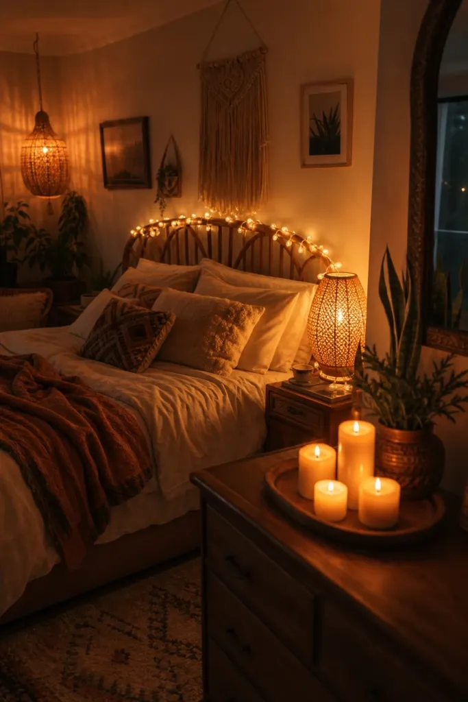 layer light from multiple sources in a bedroom