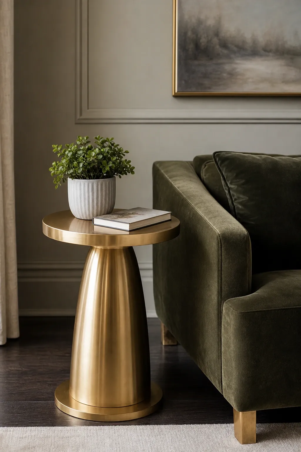 metallic accents for a refined touch in a living room