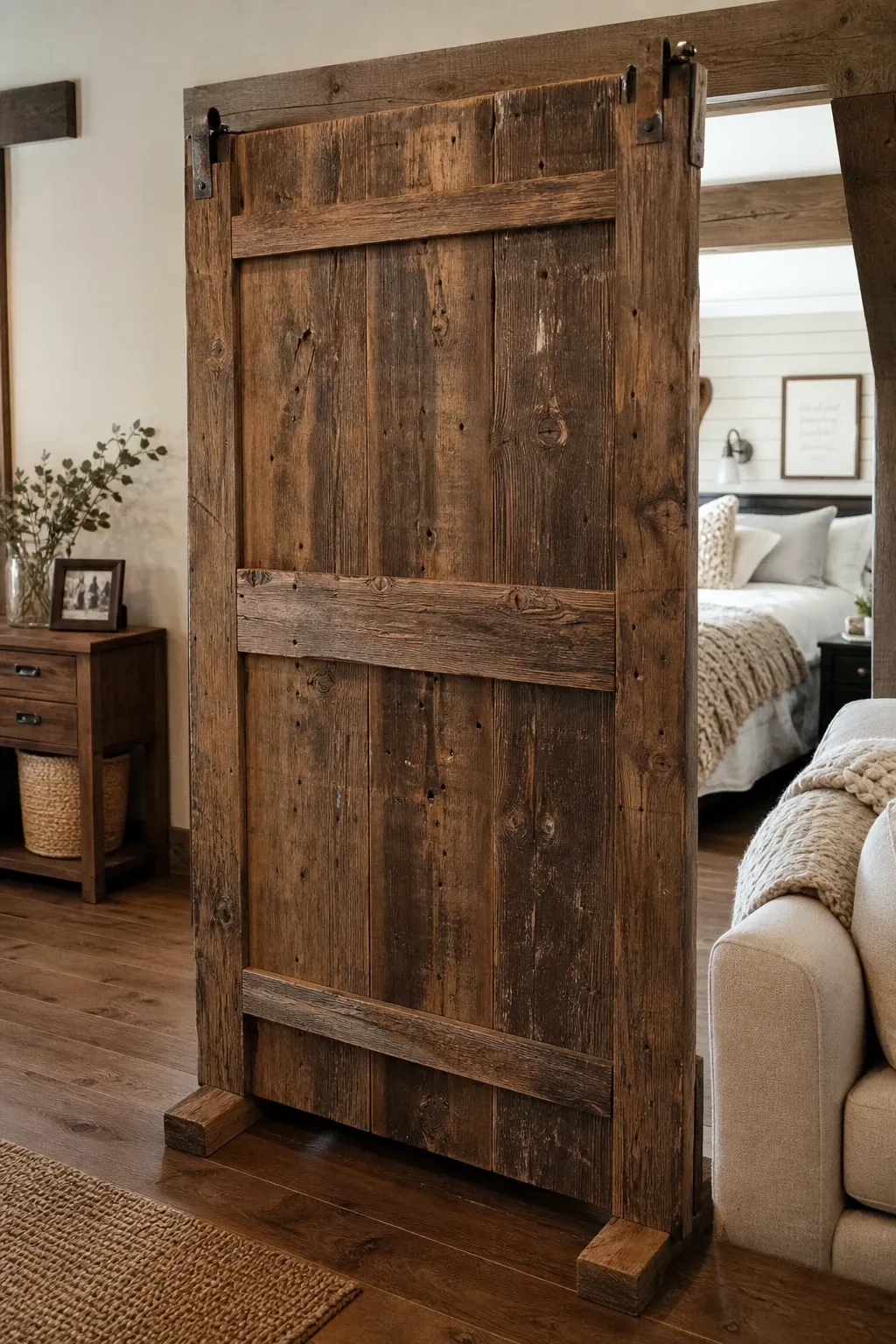 rustic barn door divider