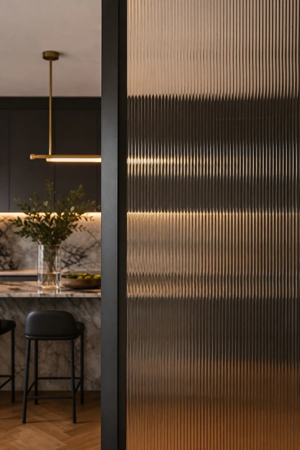 textured glass partition
