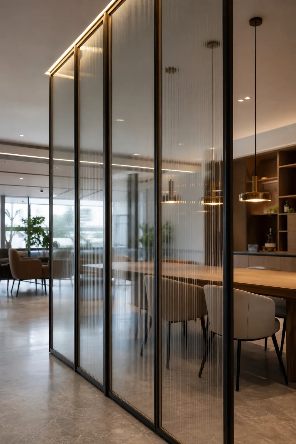 vertical glass panels