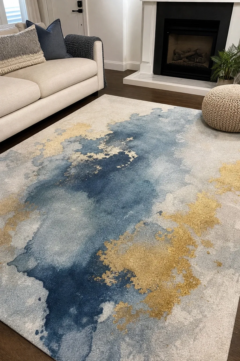 abstract print in a entryway