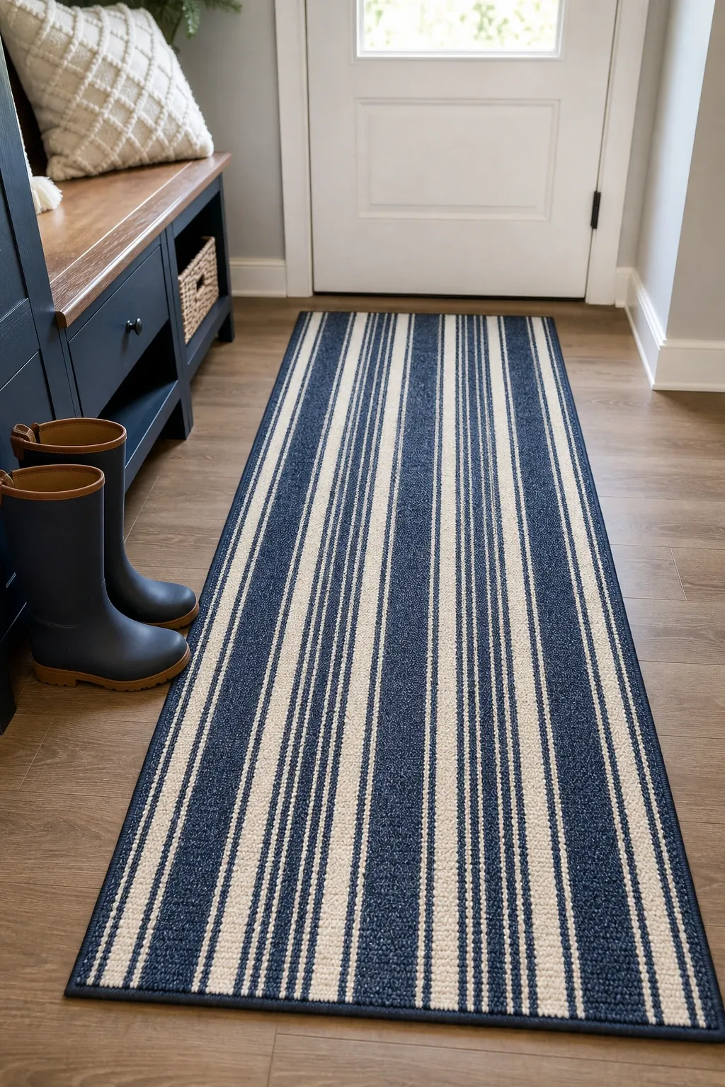 washable indoor-outdoor rug in a entryway
