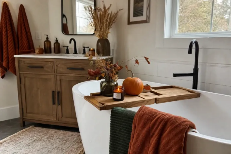 fall bathroom decor ideas that feel cozy without trying too hard