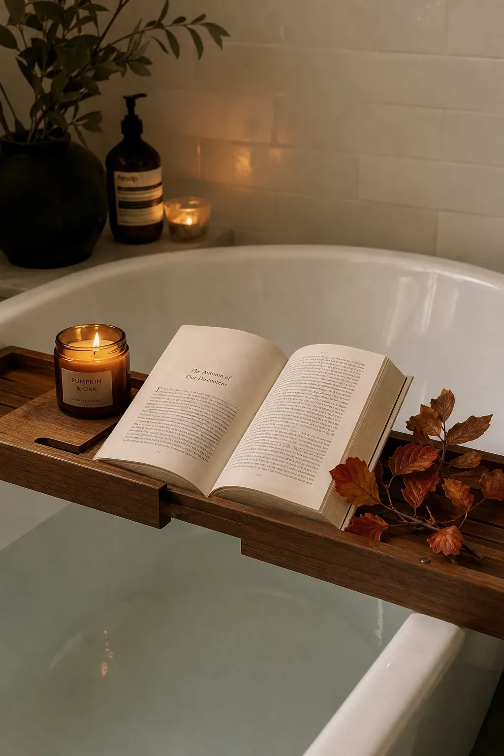 wooden soap dish or tray in a bathroom