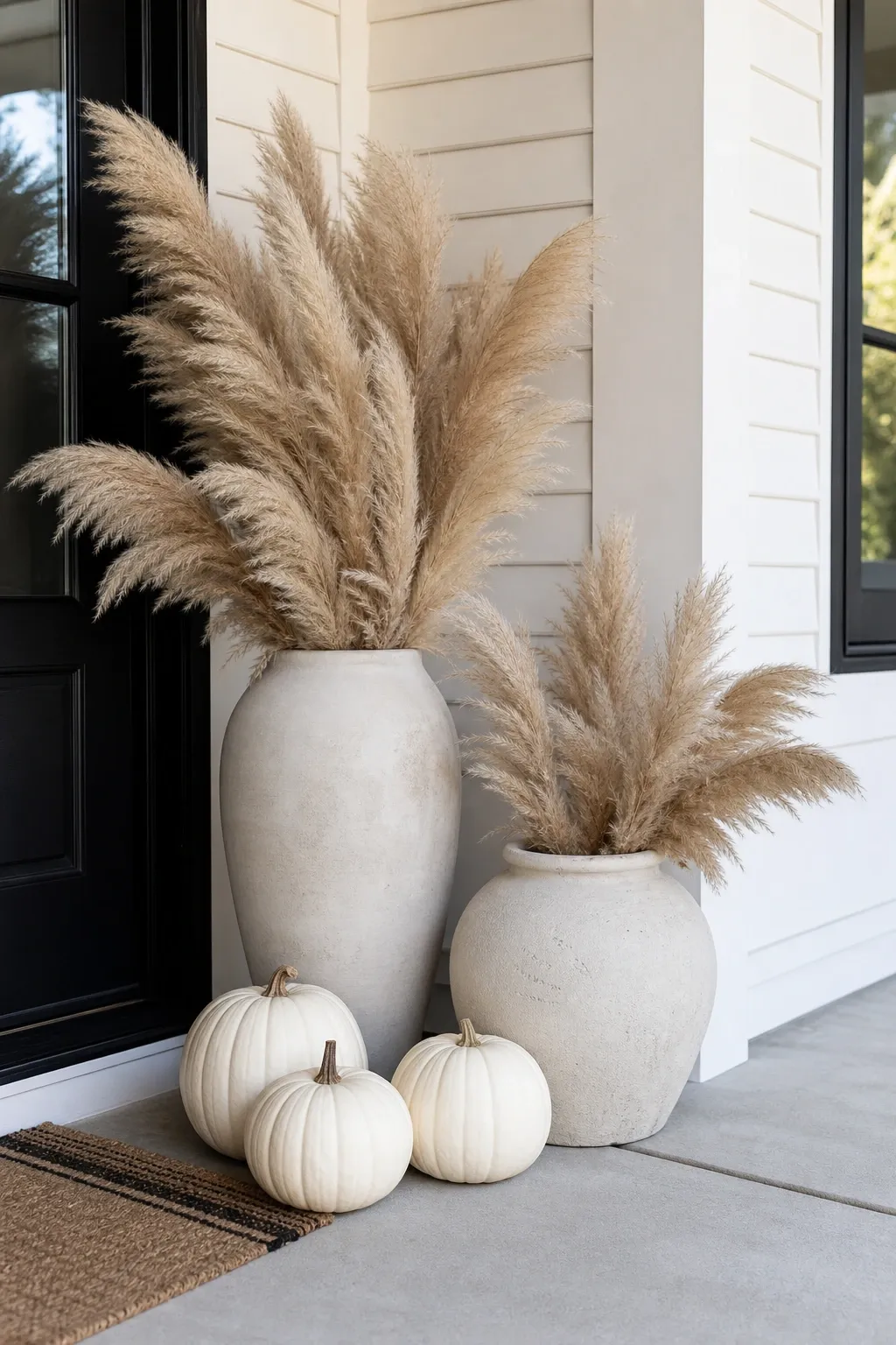 harvest produce display in a porch