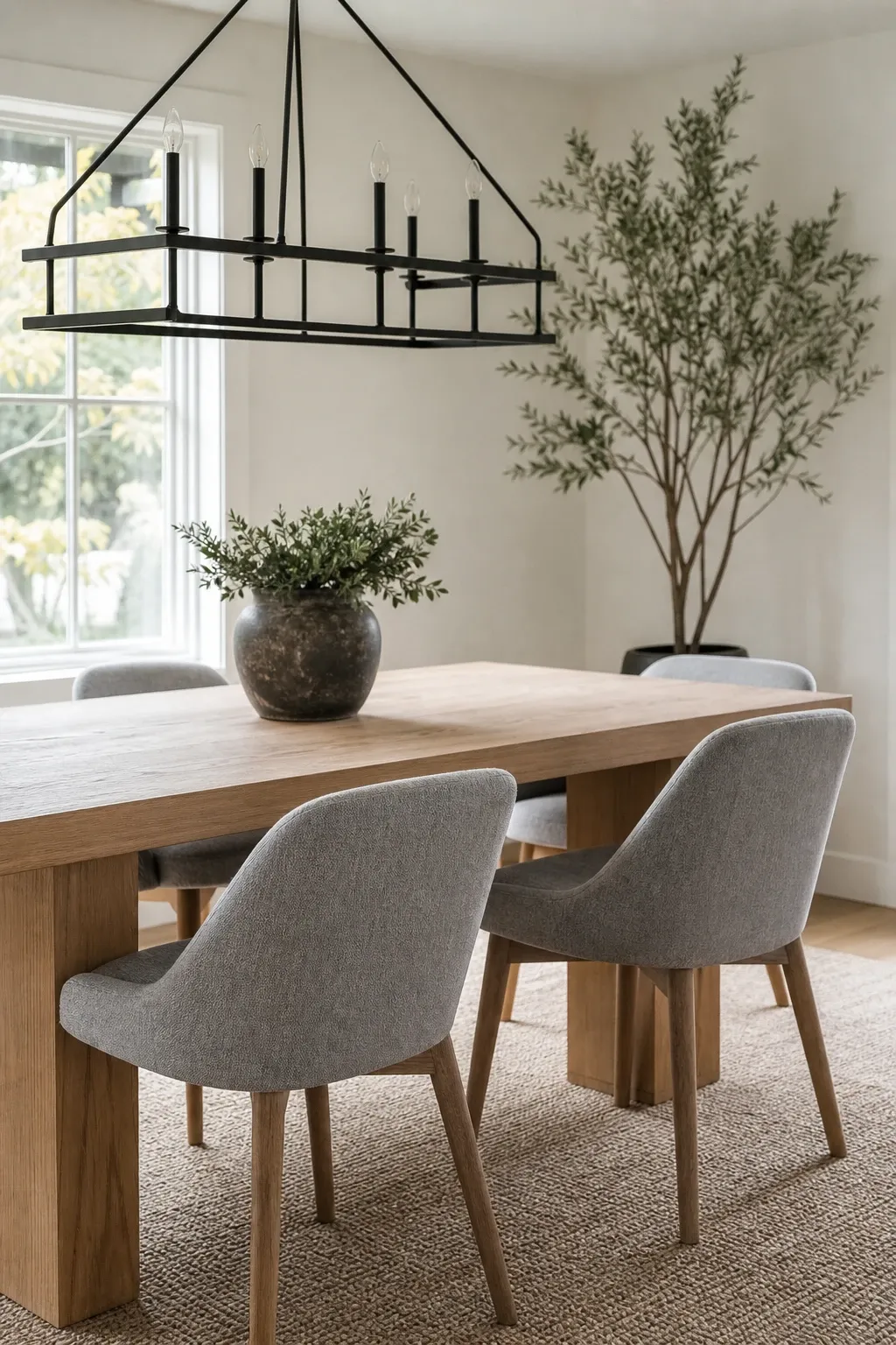 diy farmhouse table in a dining room