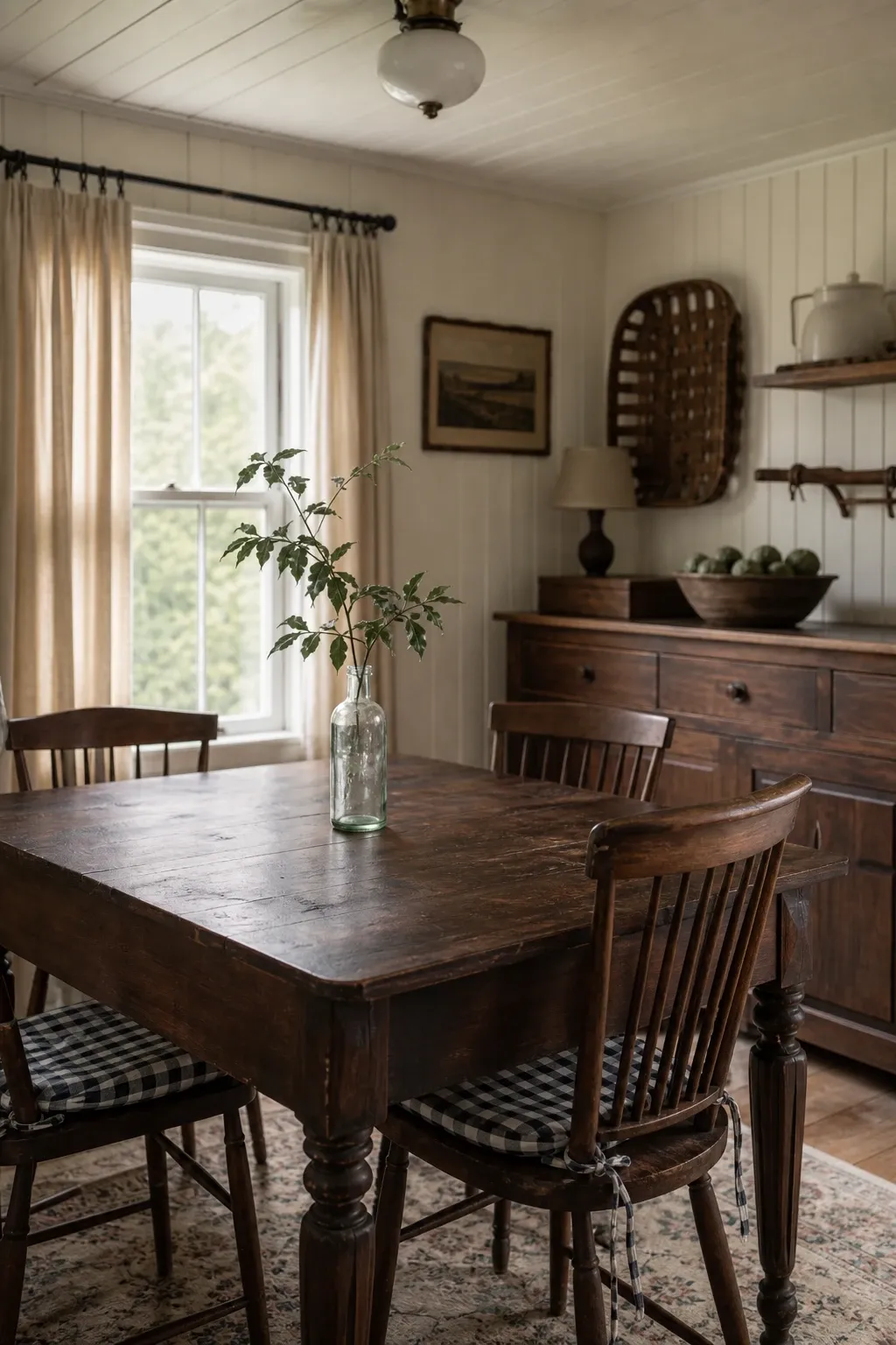 live edge slab table in a dining room
