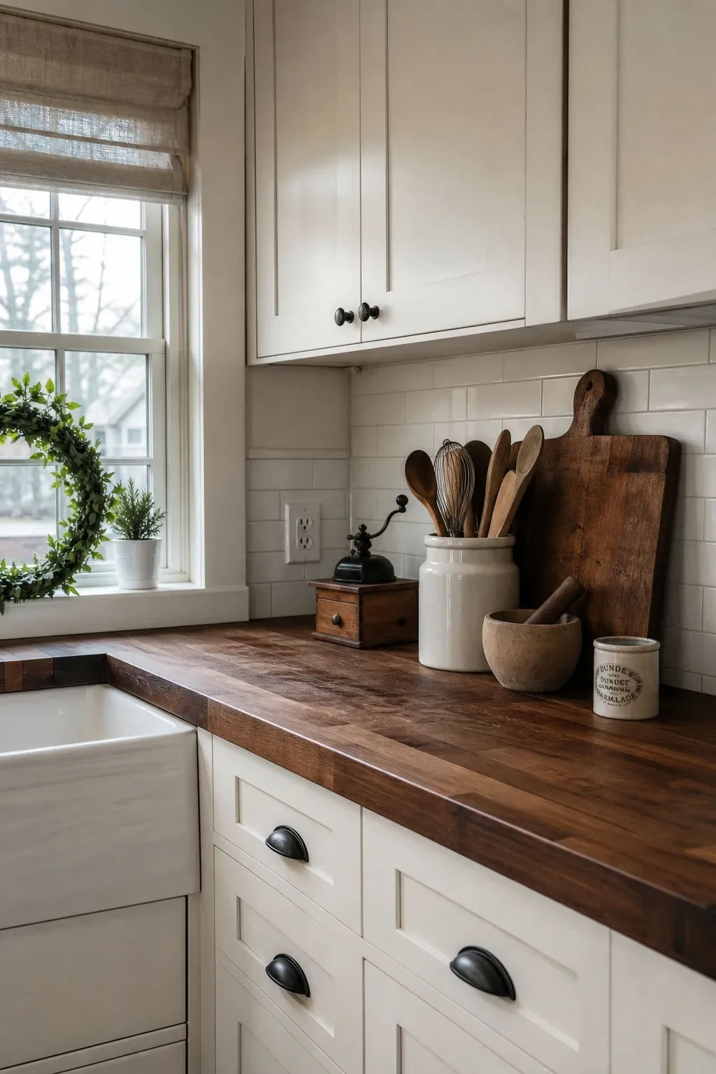 classic wood and white in a kitchen