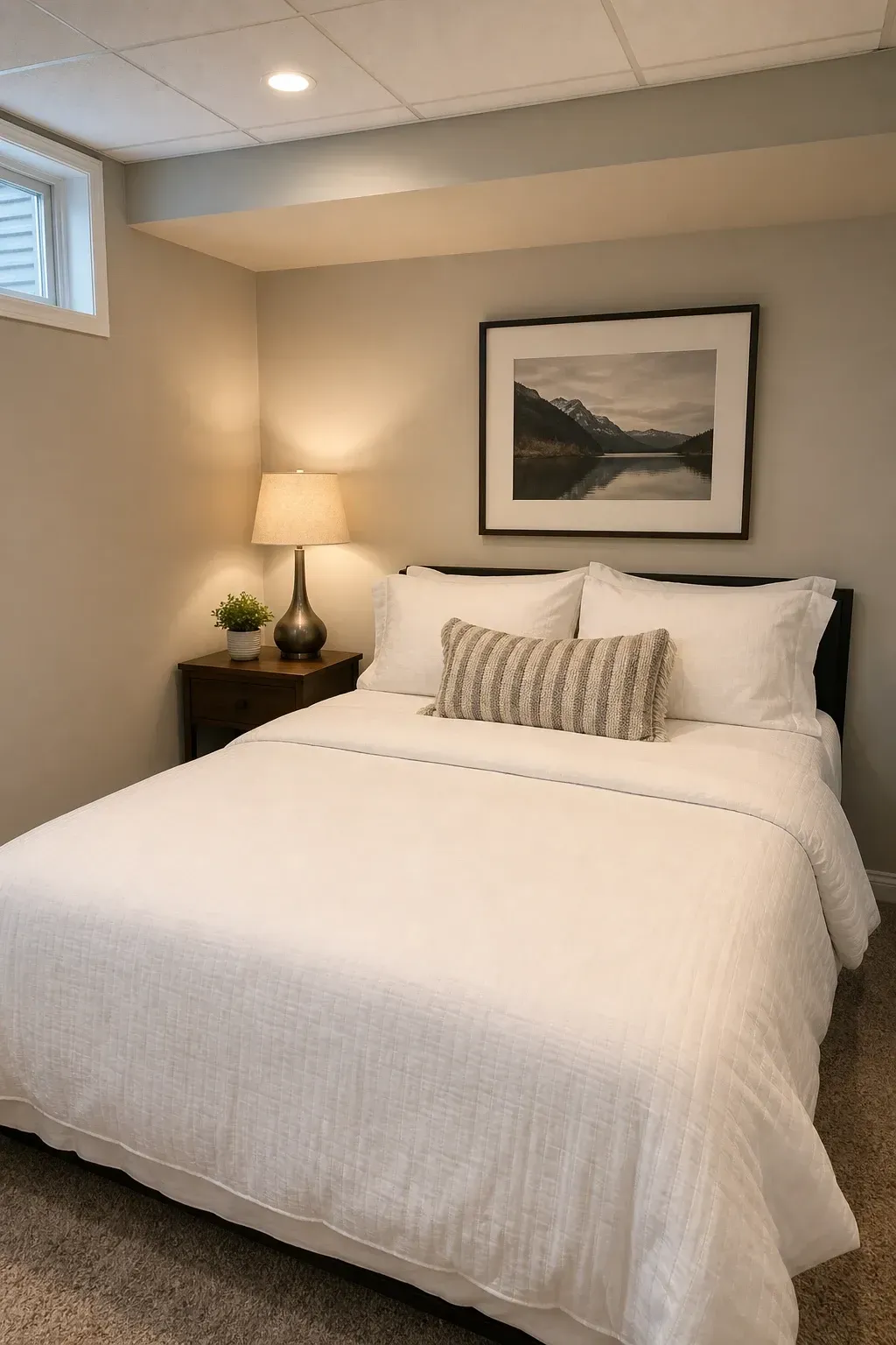 craft or hobby room in a basement
