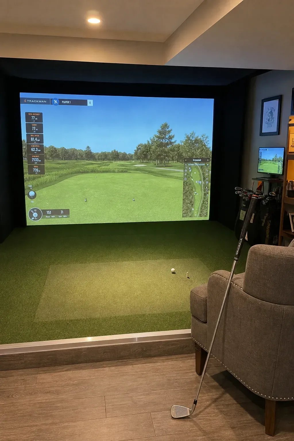 home office in a basement