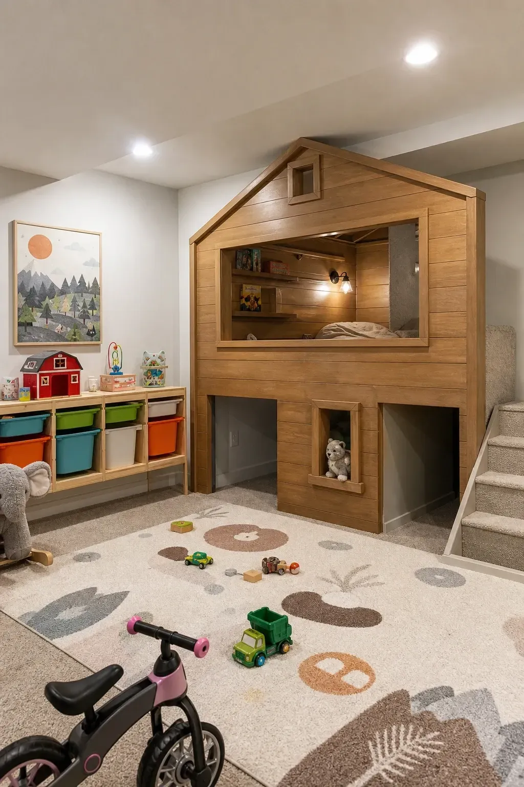 wine cellar or tasting room in a basement