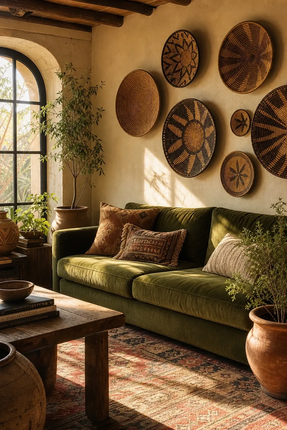 global-inspired space in a living room