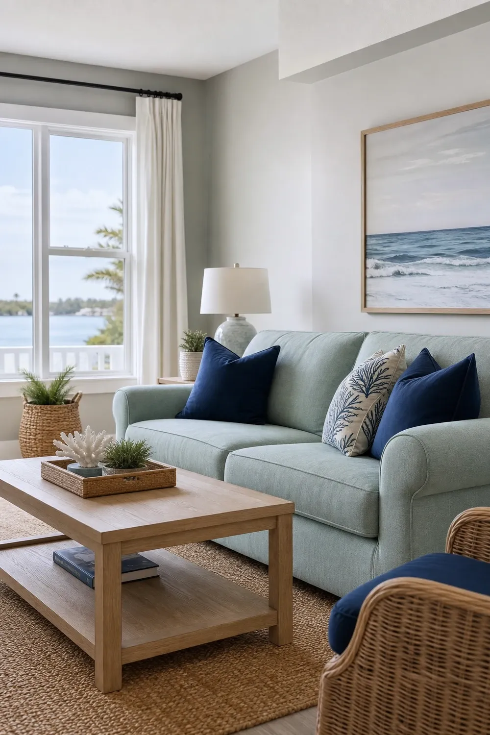green and pink pairing in a living room