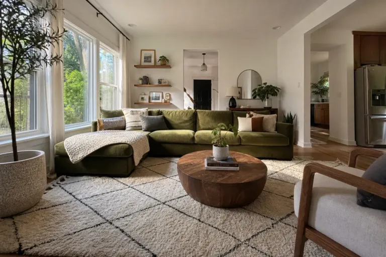 green couch living room ideas that pull the room together