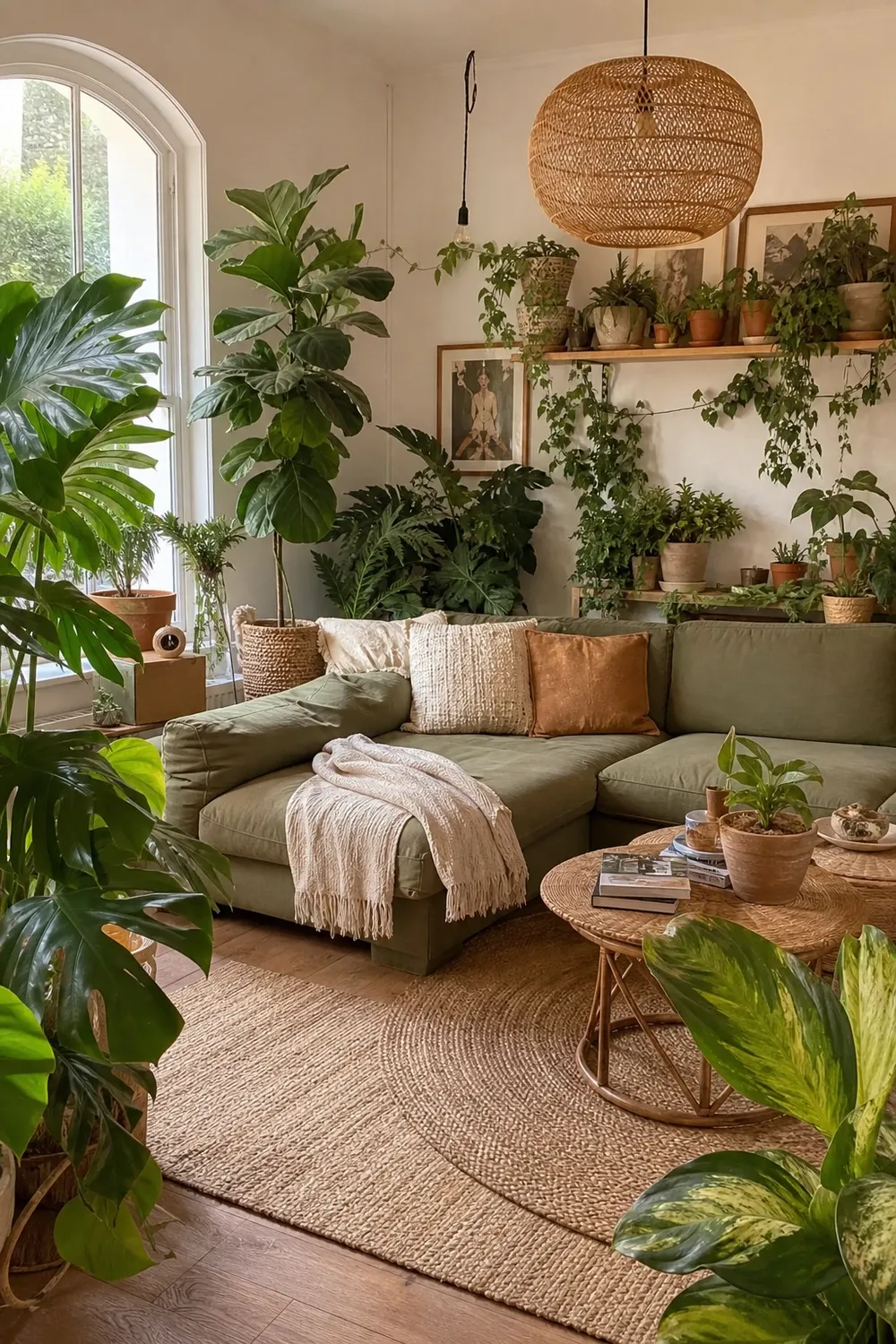 plant-filled room in a living room