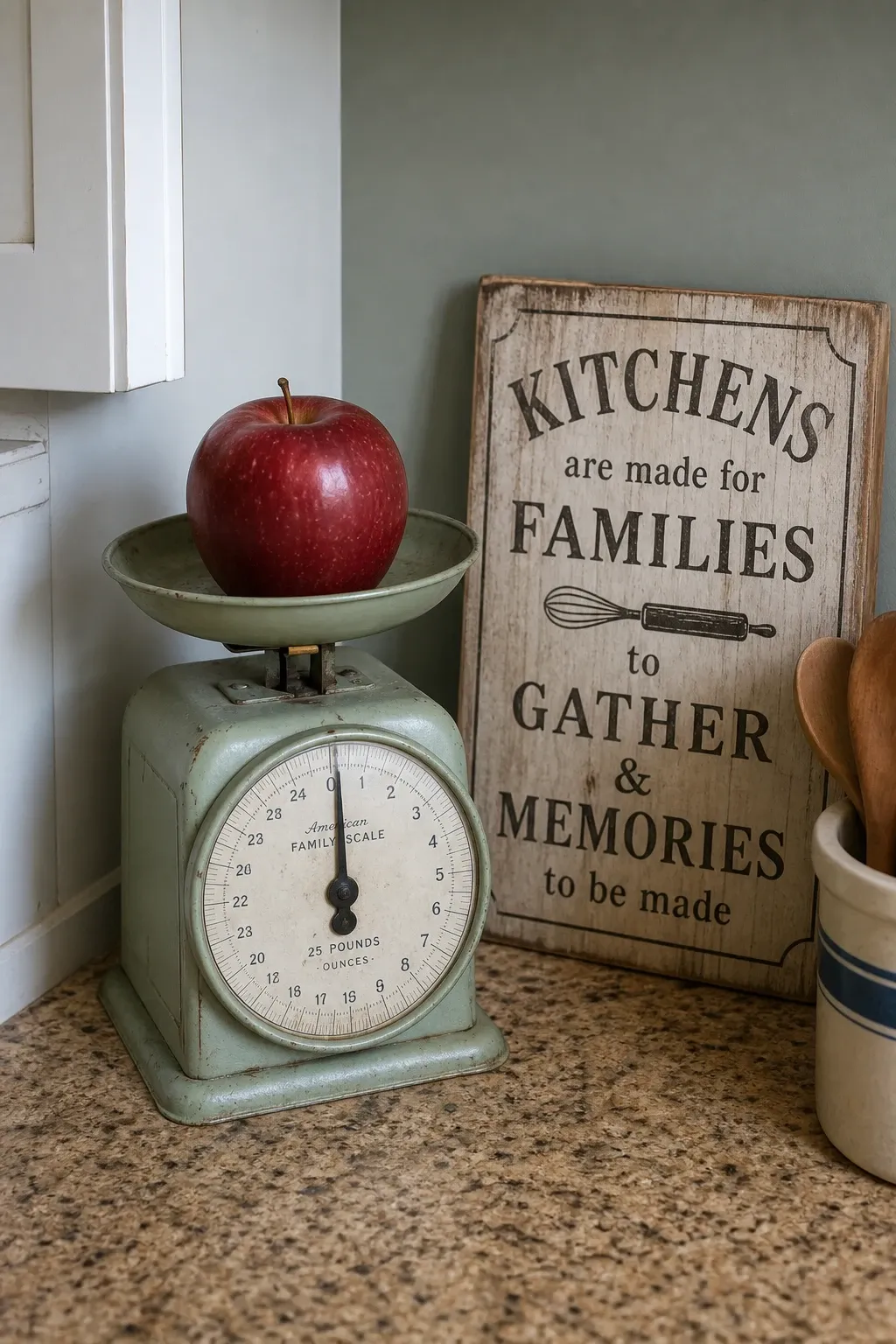 art or photo display in a kitchen