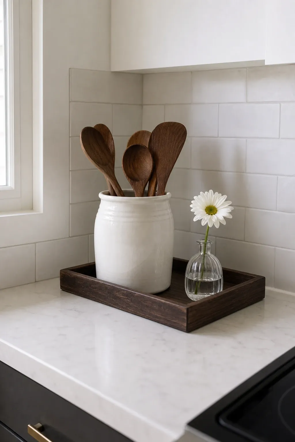 wine storage corner in a kitchen