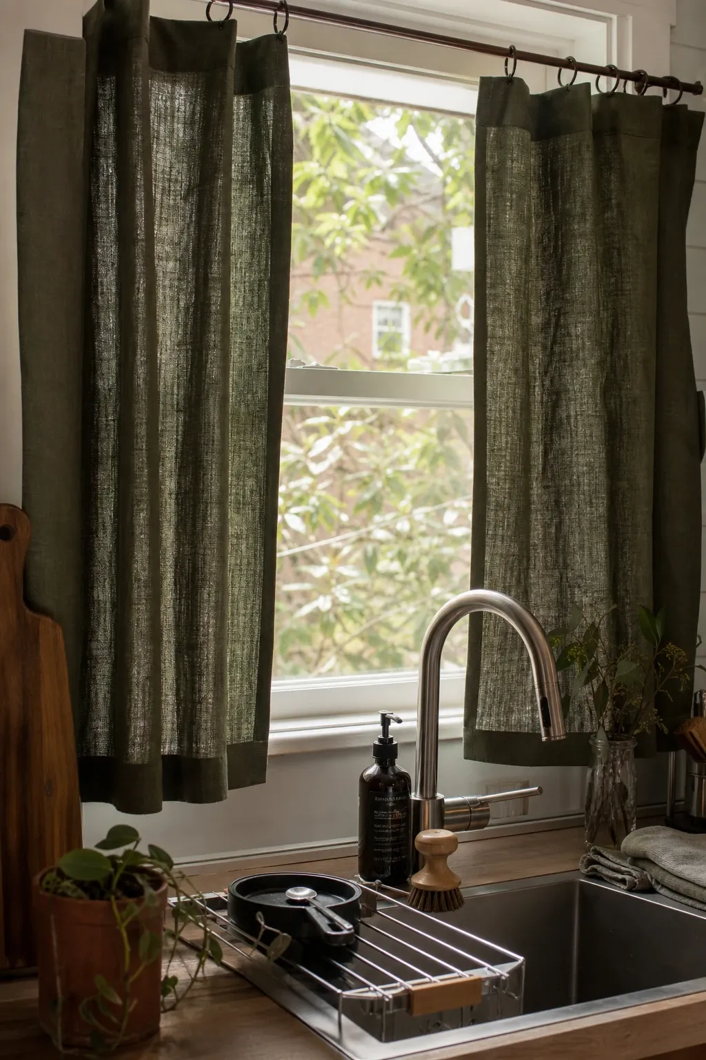 bamboo shade in a kitchen