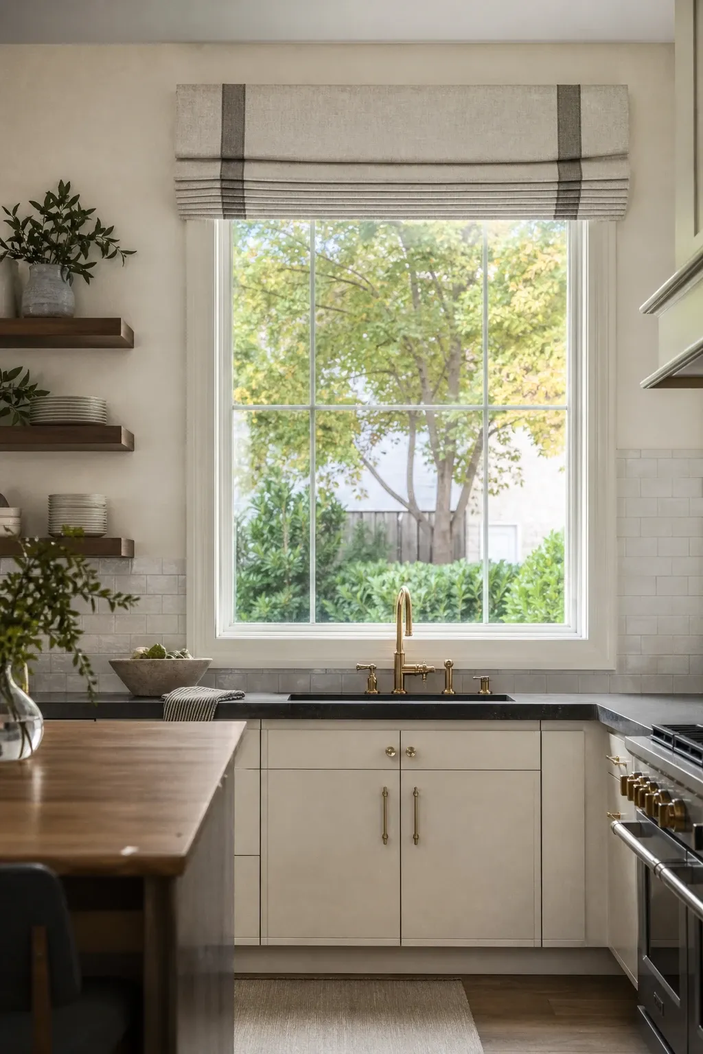 tie-up curtain in a kitchen